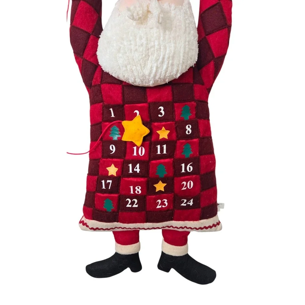Santa Claus Hanging Fabric Plush Christmas Holiday Advent Countdown Calendar 28